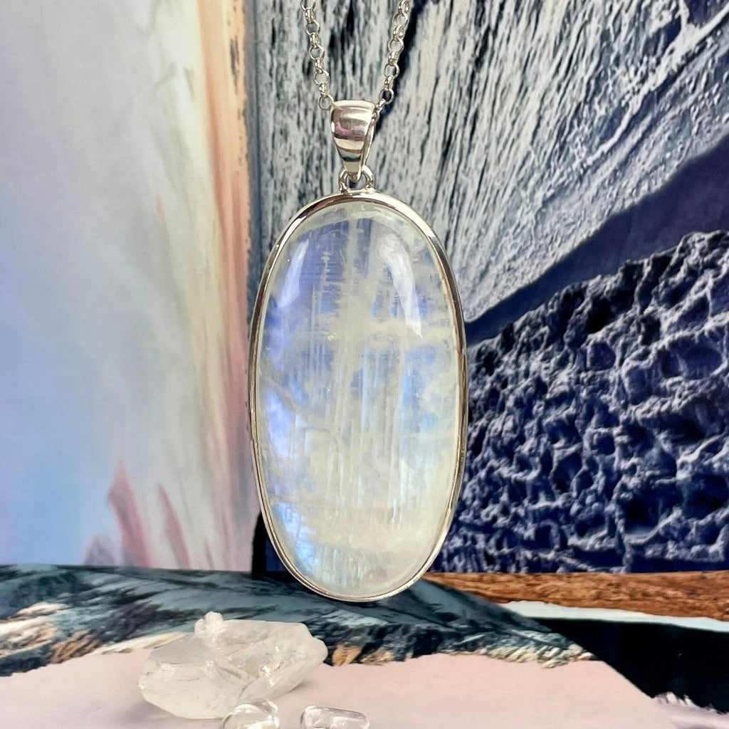Large Rainbow Moonstone Cabochon