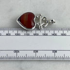 Carnelian Heart Silver Necklace