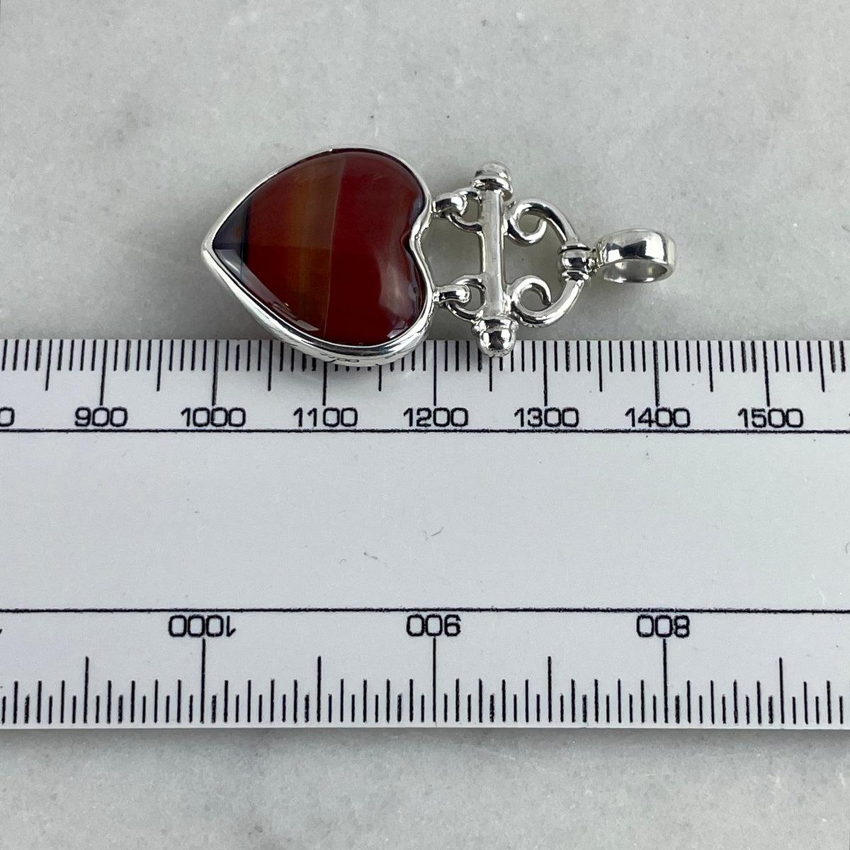 Carnelian Heart Silver Necklace
