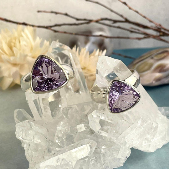 Amethyst Trillion Cut Ring