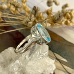 Ornate Silver Blue Topaz Ring