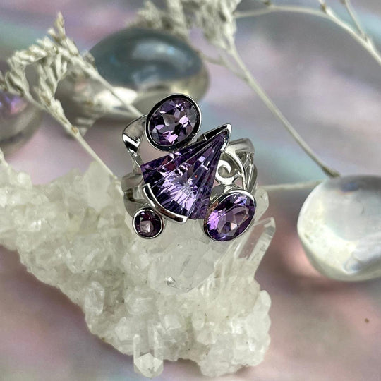 Amethyst Multi Stone Ring by Janusz Szkutnik
