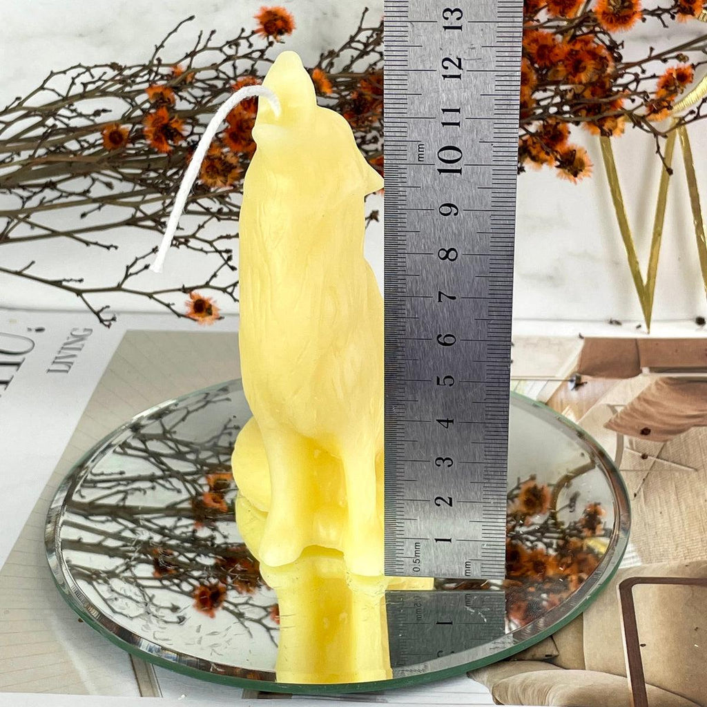 Beeswax Wolf Candle
