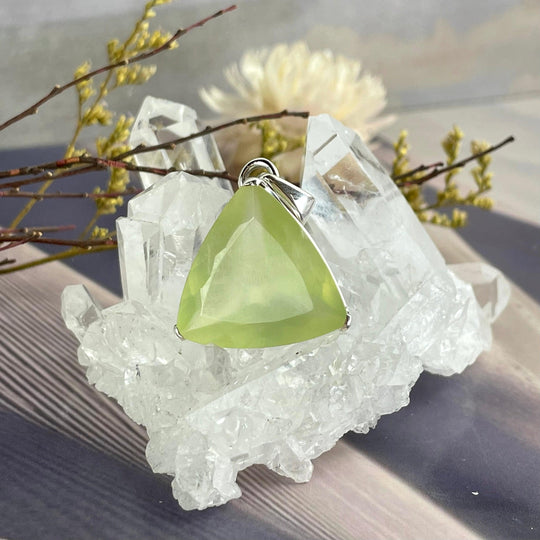 Prehnite Trillion Pendant