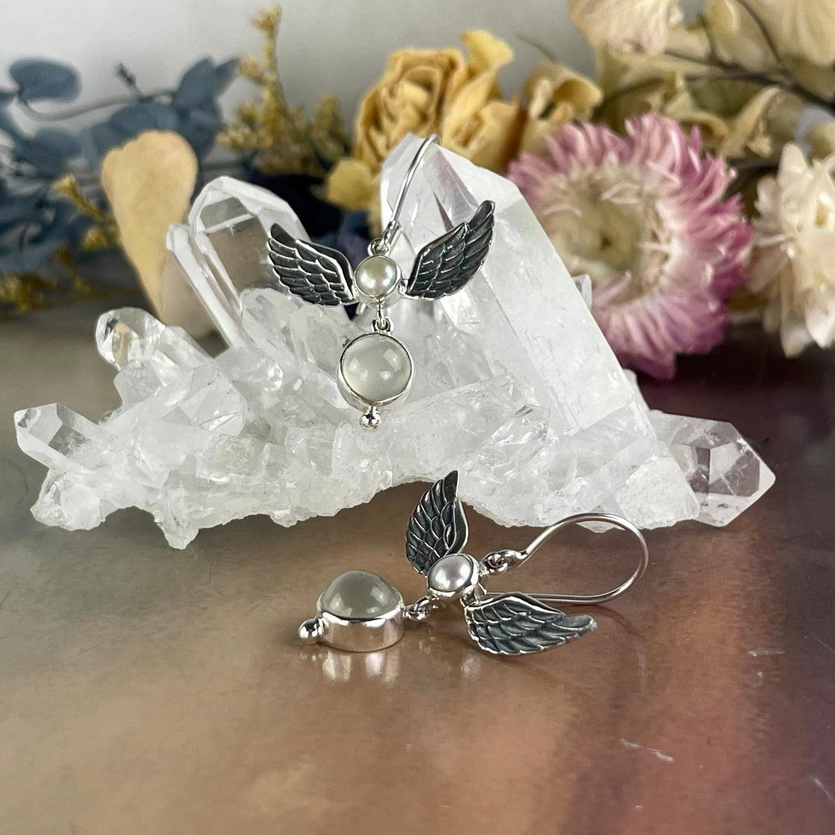 Two Stone Sterling Silver Earrings