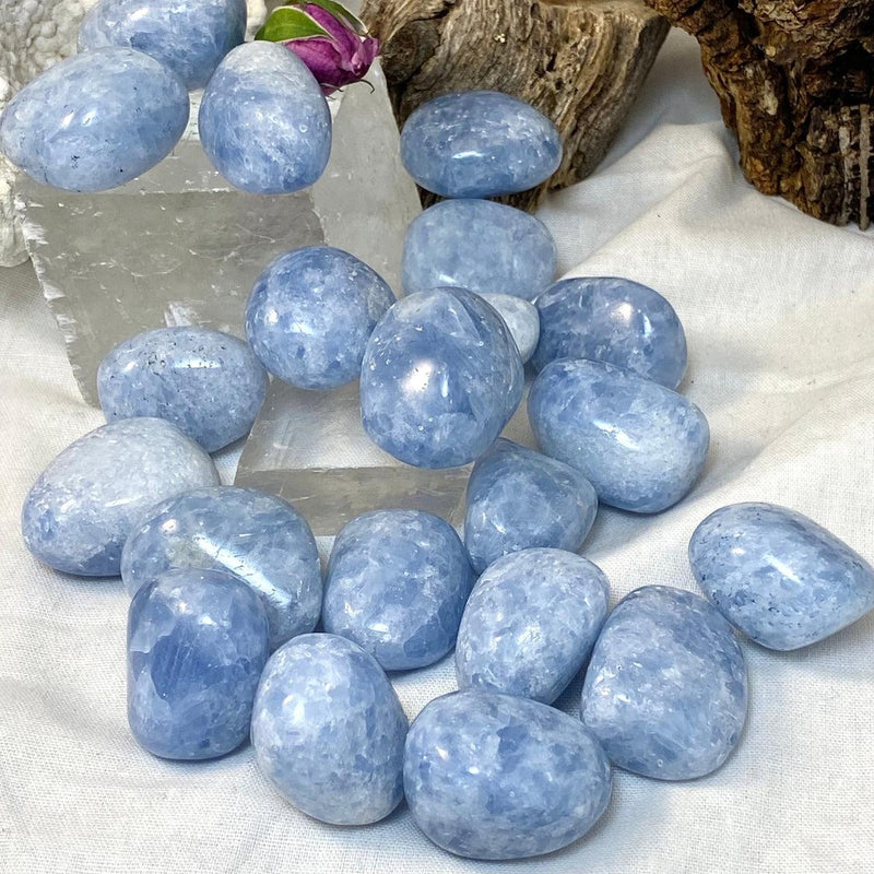 Blue Calcite Tumbled Stones