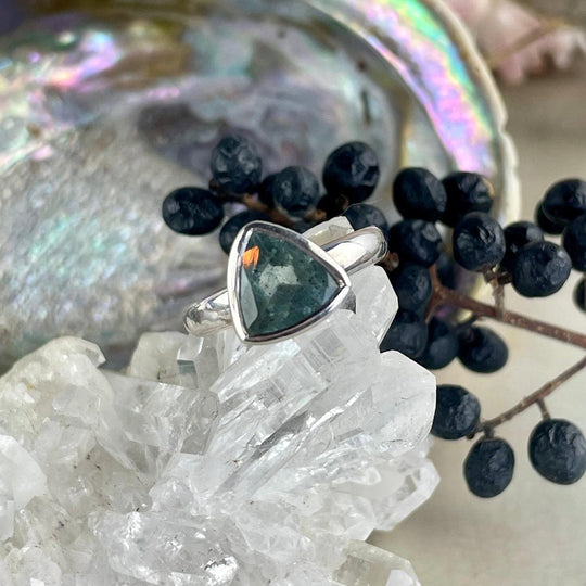 Aquamarine Trillion Cut Ring