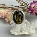 Amber Ring With Lattice Band