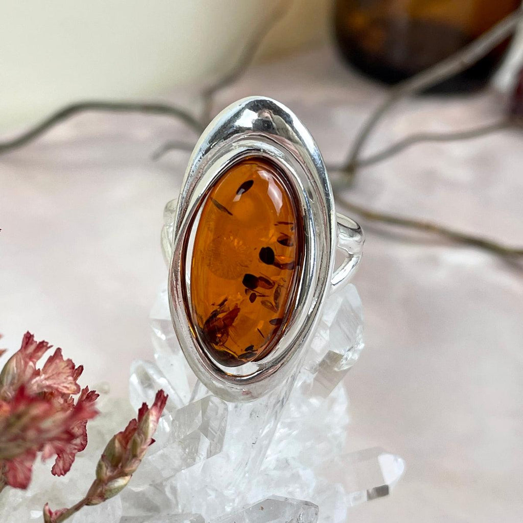 Contemporary Amber Ring