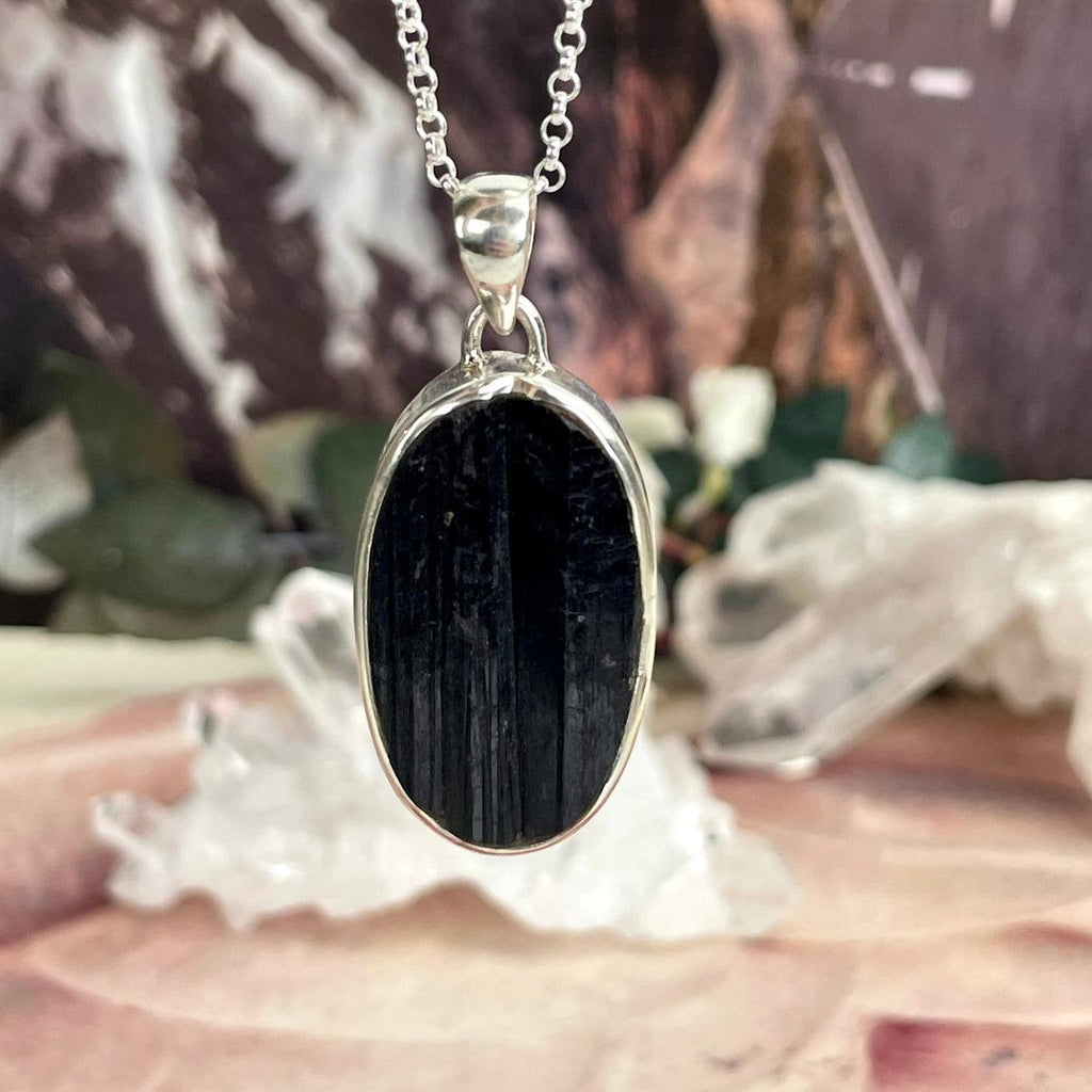Black Tourmaline Raw Pendants