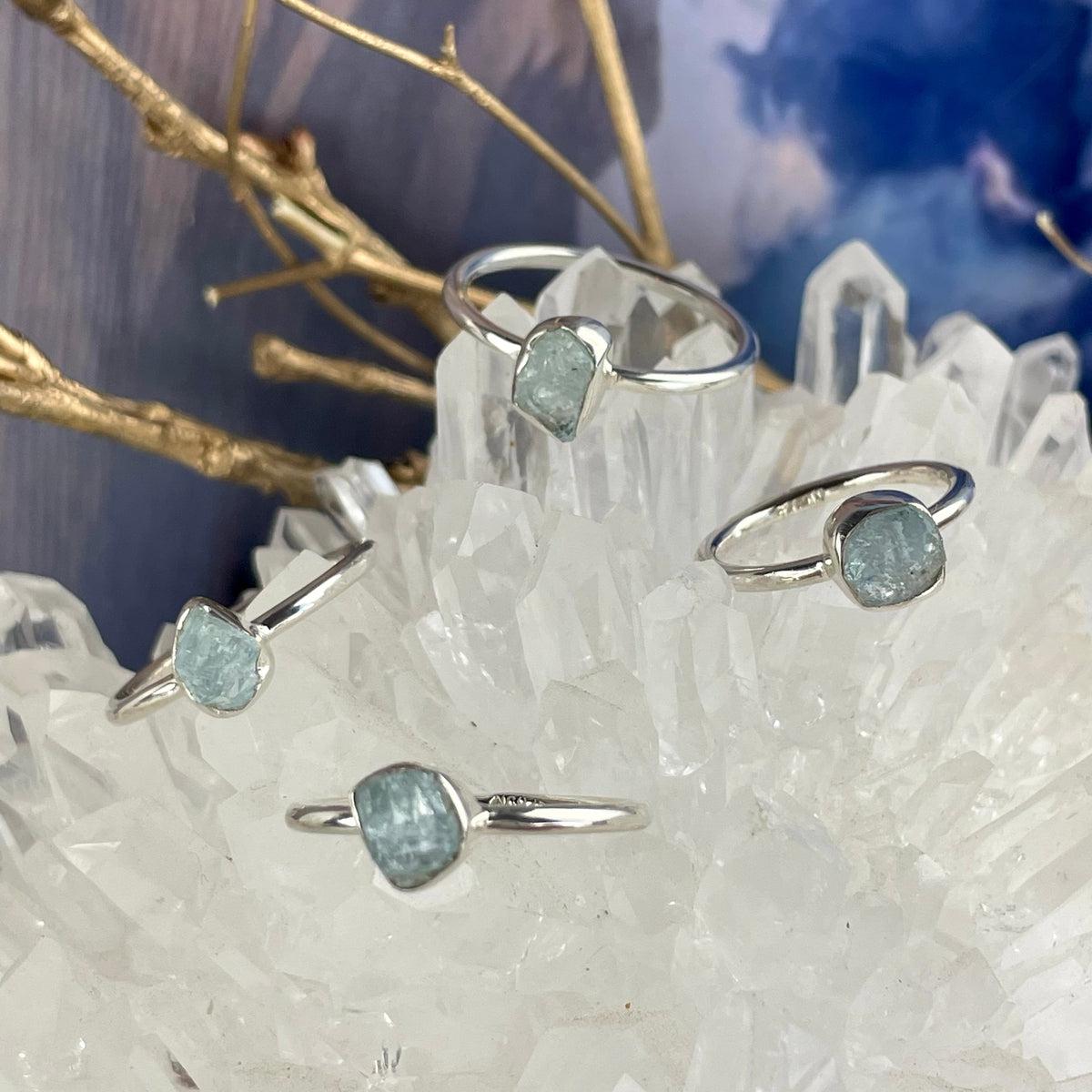 Rough Aquamarine Ring