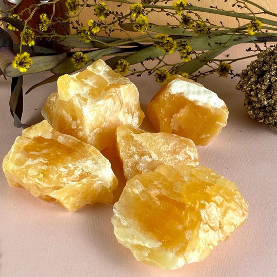 Orange Calcite Raw Pieces