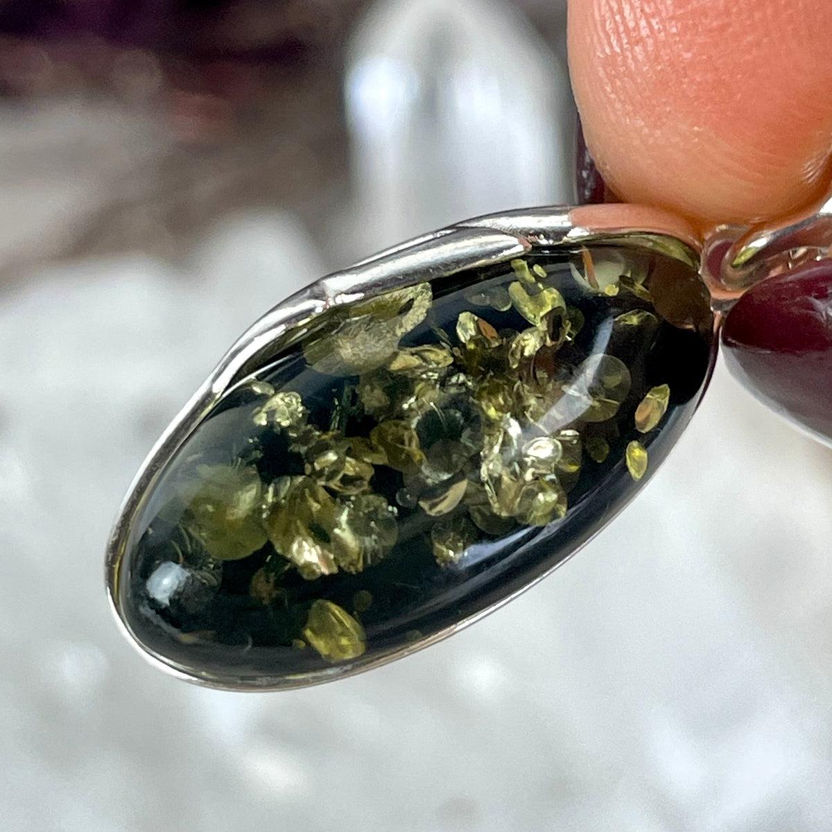 Real Amber Silver Pendant