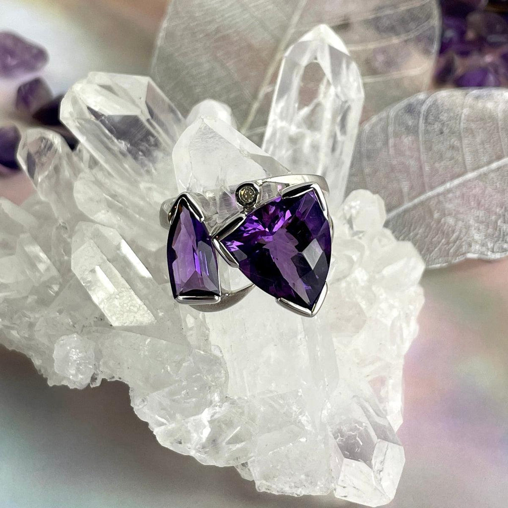 Amethyst And Diamond Ring