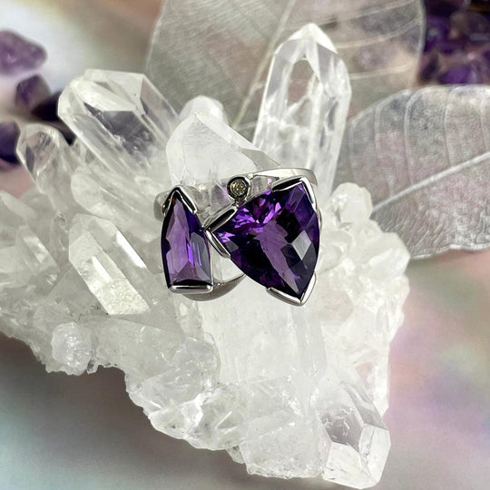 Amethyst & Diamond Ring by Janusz Szkutnik