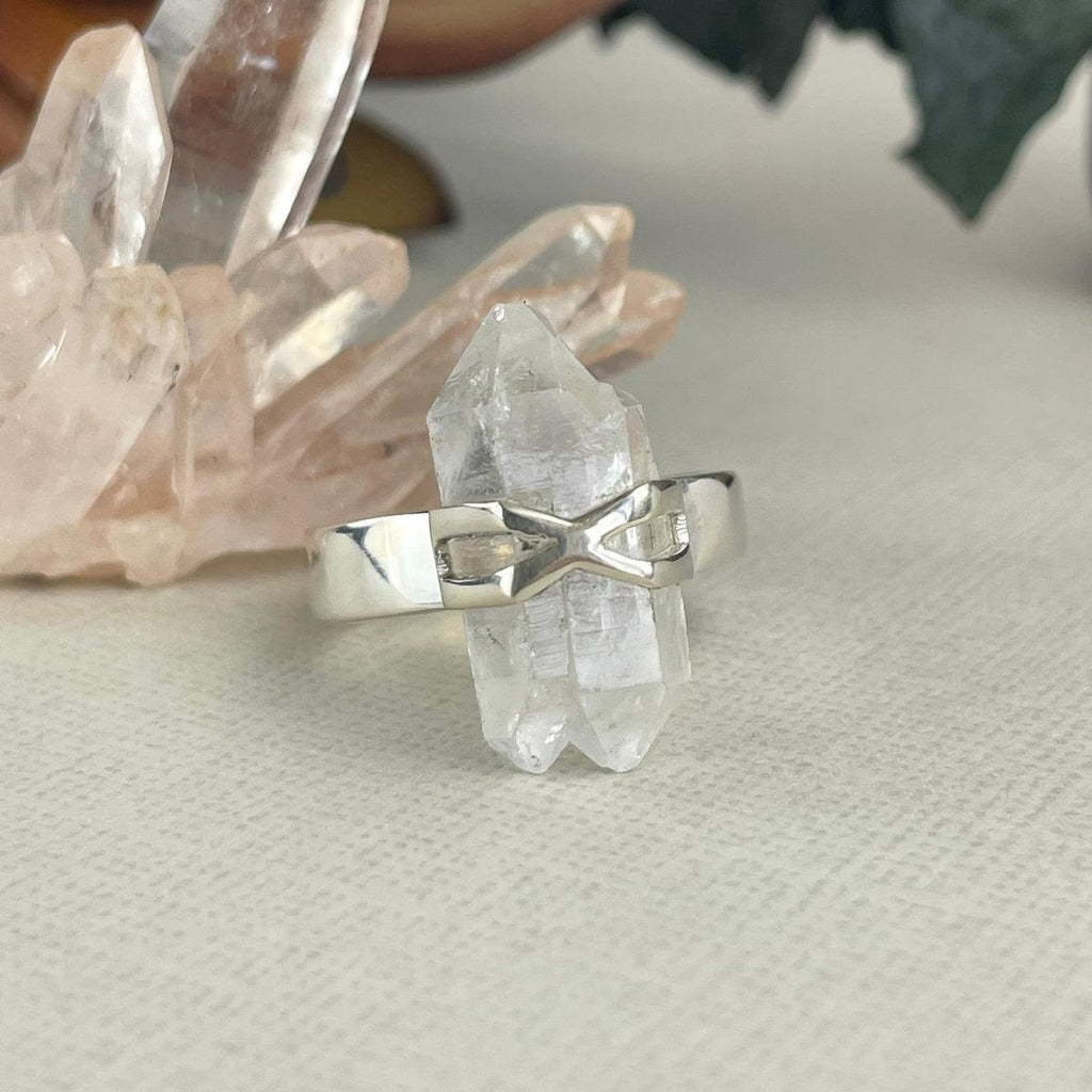 Quartz Crystal Large Ring Size 