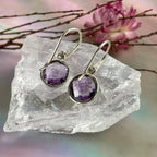 Circle Amethyst Earrings