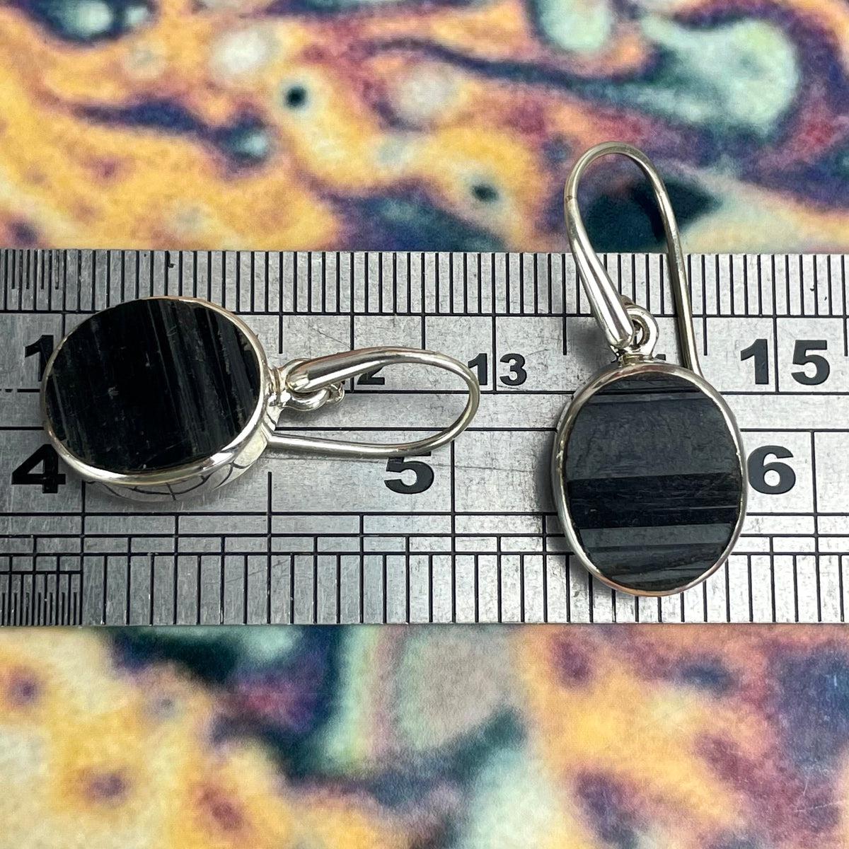 Organic Black Tourmaline Earrings