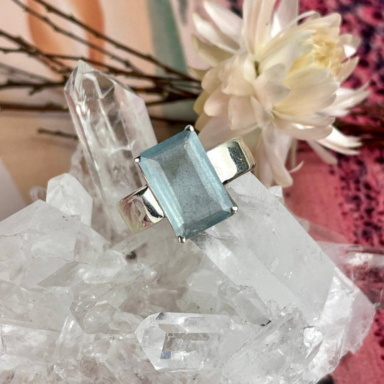 Aquamarine Rectangle Ring