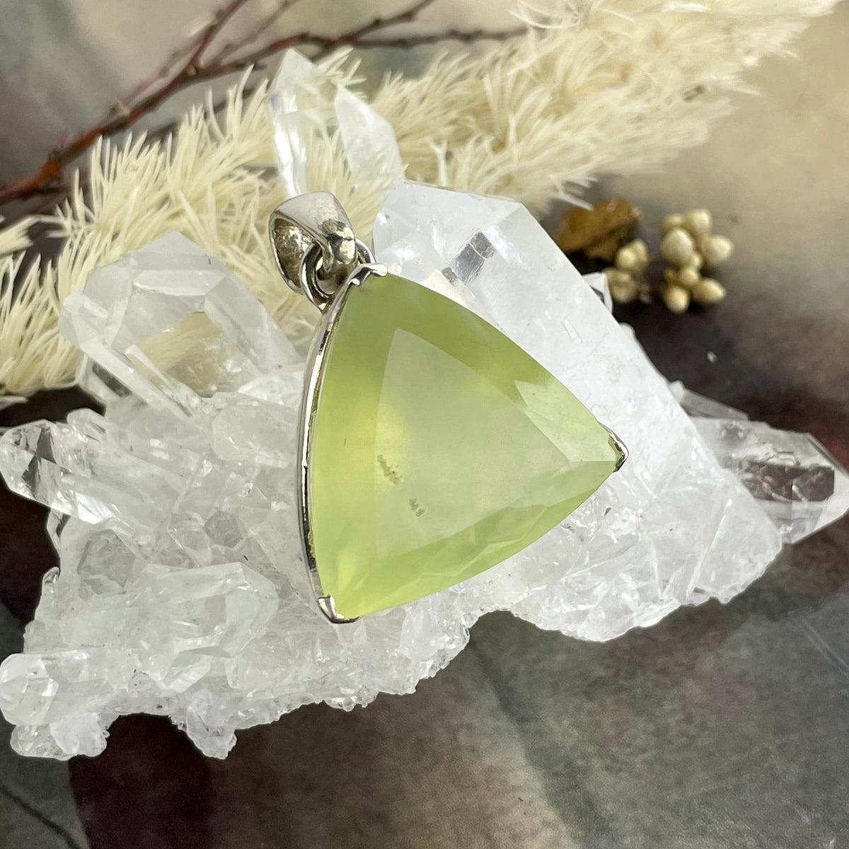 Large Prehnite Pendant