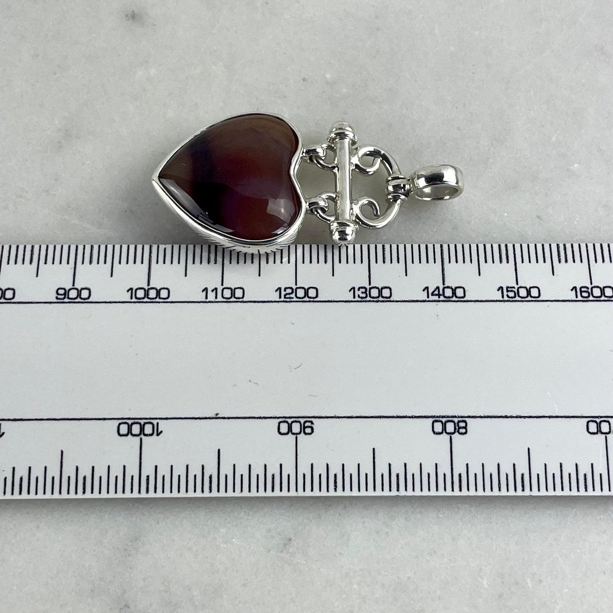 Orange Red Heart Pendant