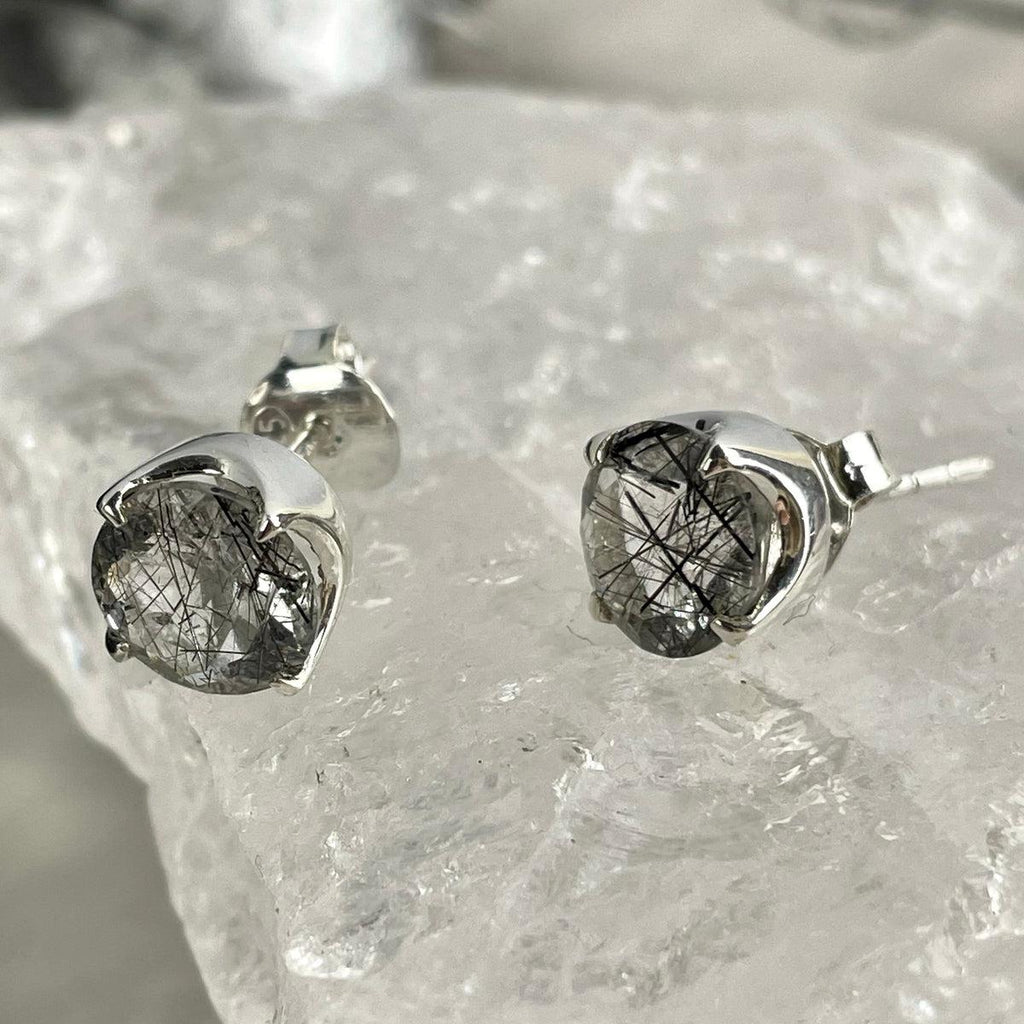 Quartz With Black Tourmaline Studs
