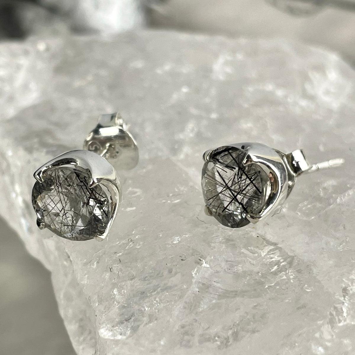 Quartz With Black Tourmaline Studs