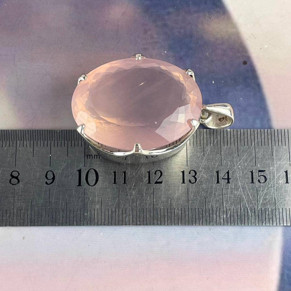 Oval Cut Rose Quartz Pendant