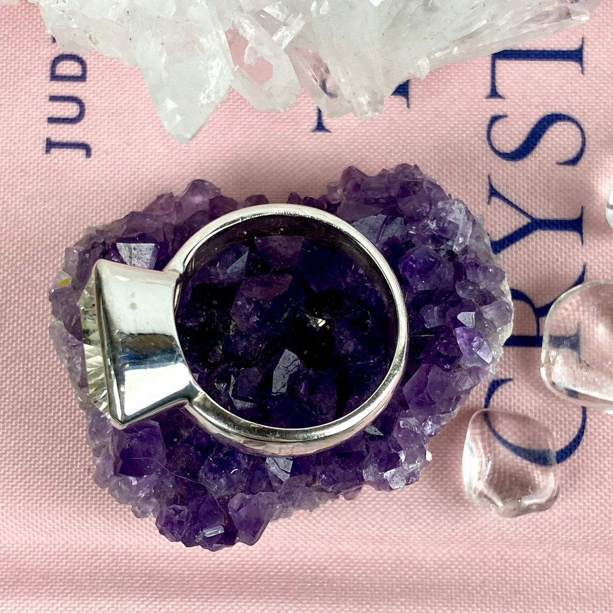 Trillion Cut Quartz Crystal Ring