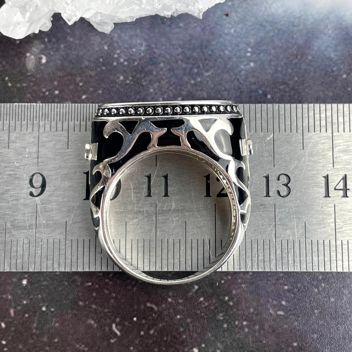 Black Enamel Meteorite Ring