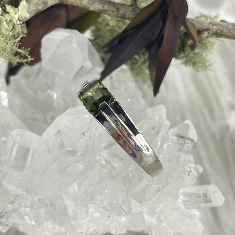 Contemporary Moldavite Ring