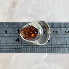 Amber Cabochon Ring