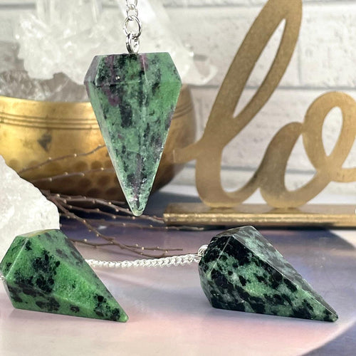 Ruby In Zoisite Crystal Pendulum