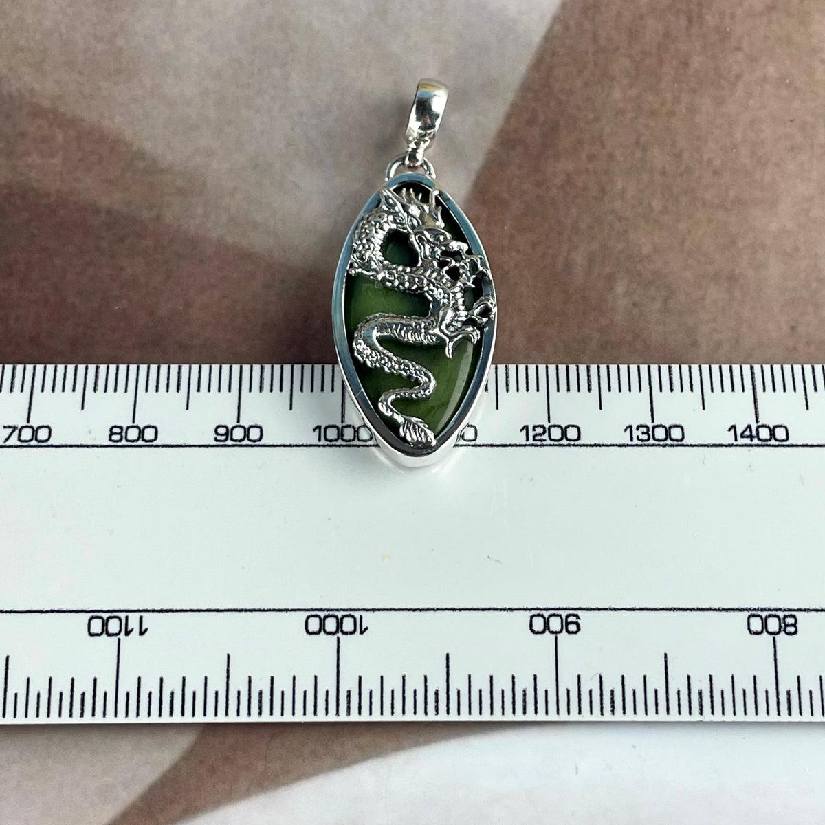 Unisex Dragon And Stone Pendant
