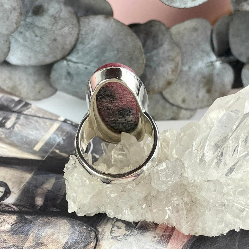 Pink And Black Gemstone Ring