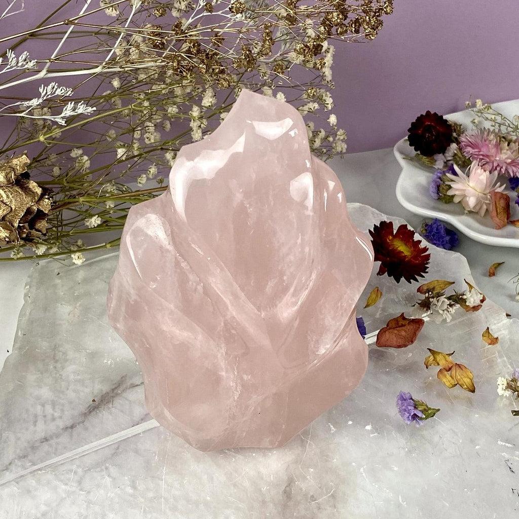 Rose Quartz Crystal Flames 12cm - 19cm