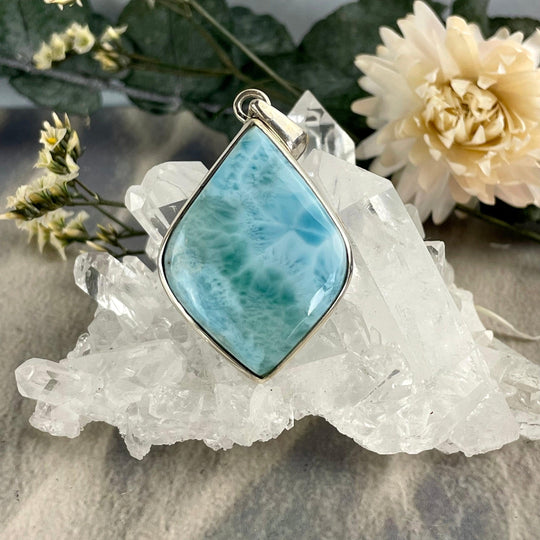 Larimar Diamond Pendant