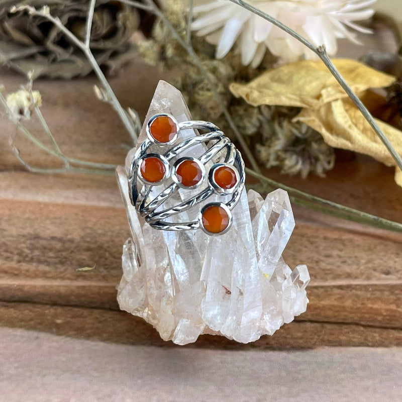 Carnelian Cluster Ring