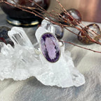 Large Band Size Amethyst Ring