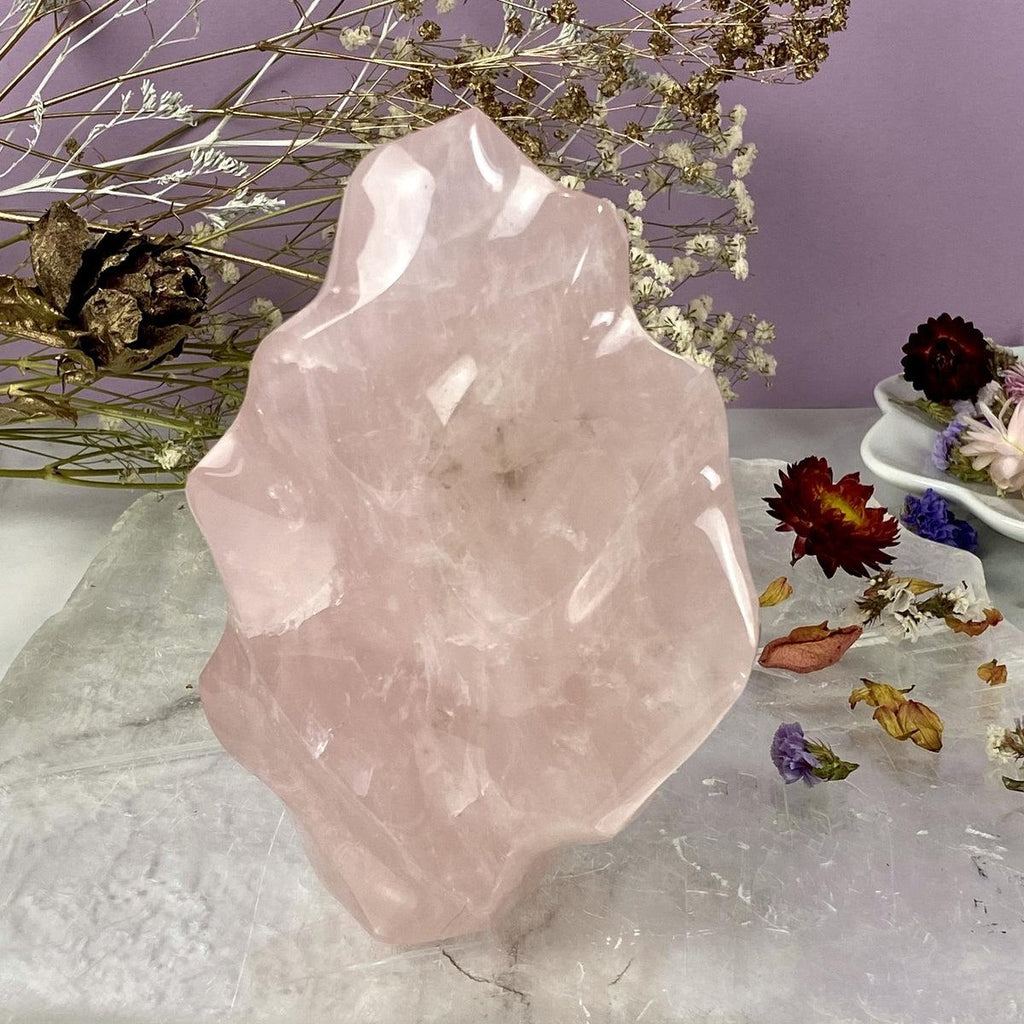 Rose Quartz Crystal Flames 12cm - 19cm