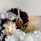 Dark Amber Silver Pendant