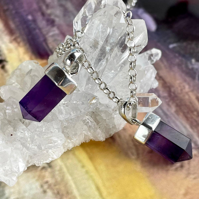 Dark Purple Crystal Necklace