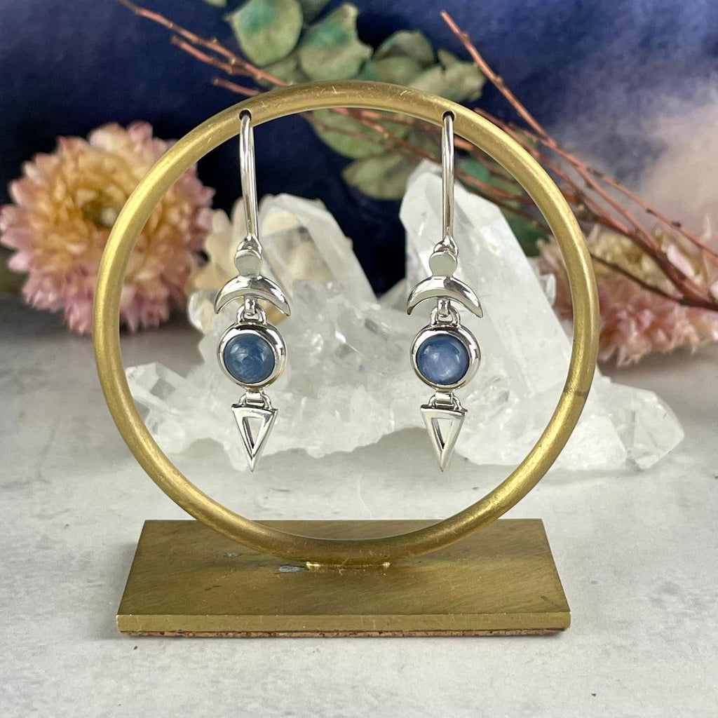 Blue Crystal Silver Earrings
