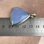 Blue Chalcedony Triangle Pendant