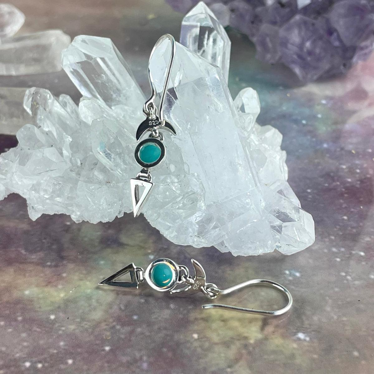 Green Crystal Drop Earrings