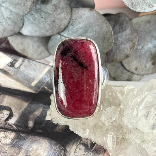 Rhodonite Rectangle Ring