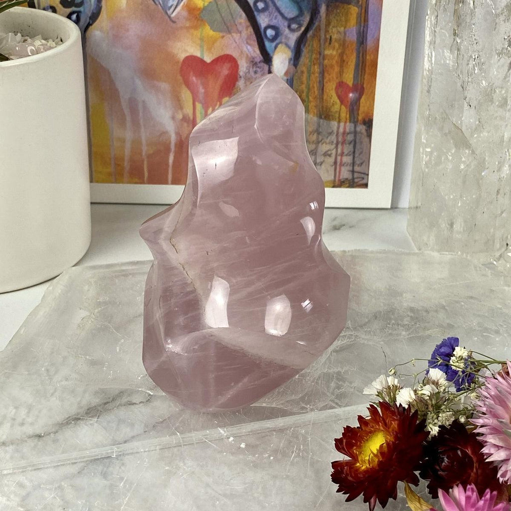 Rose Quartz Crystal Flames 12cm - 19cm