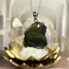 Green Meteorite Silver Pendant