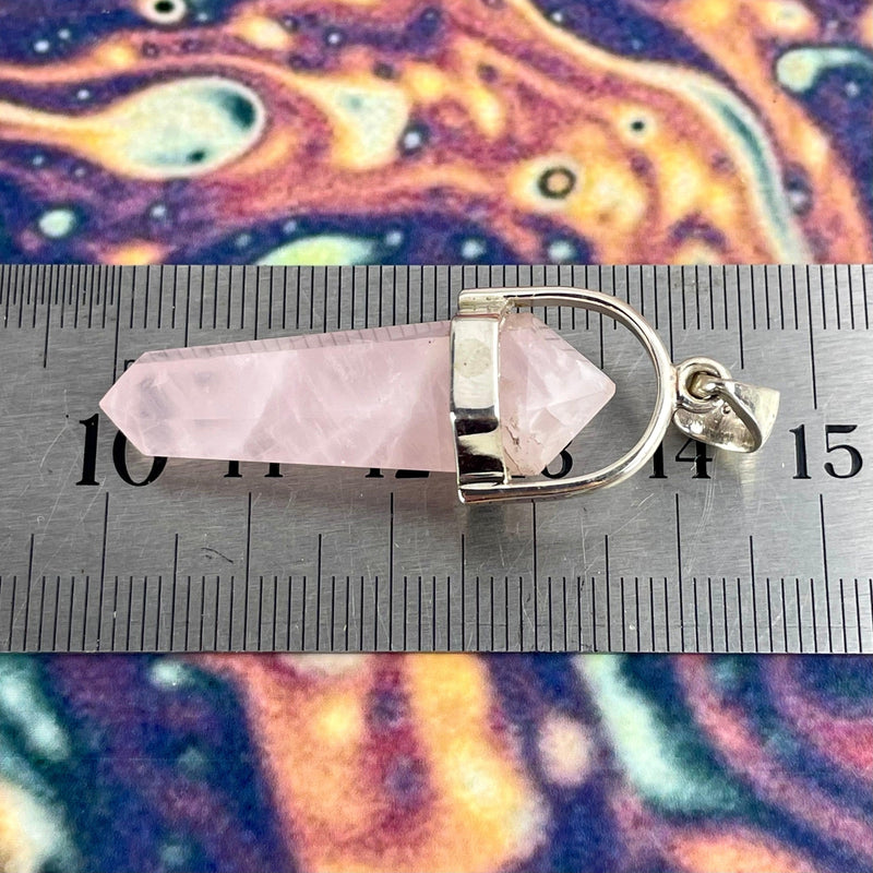 Pink Stone Silver Pendant