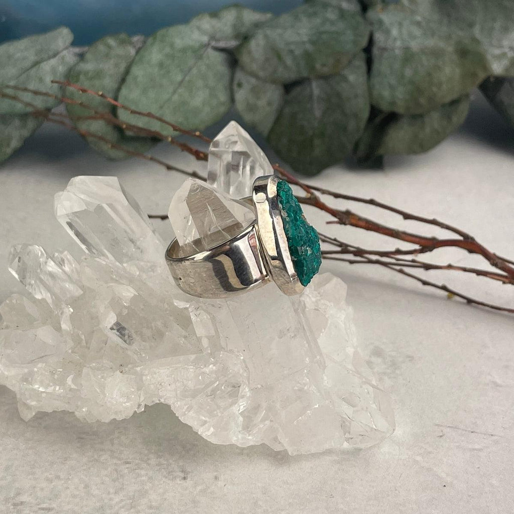 Green Crystal Cluster Ring